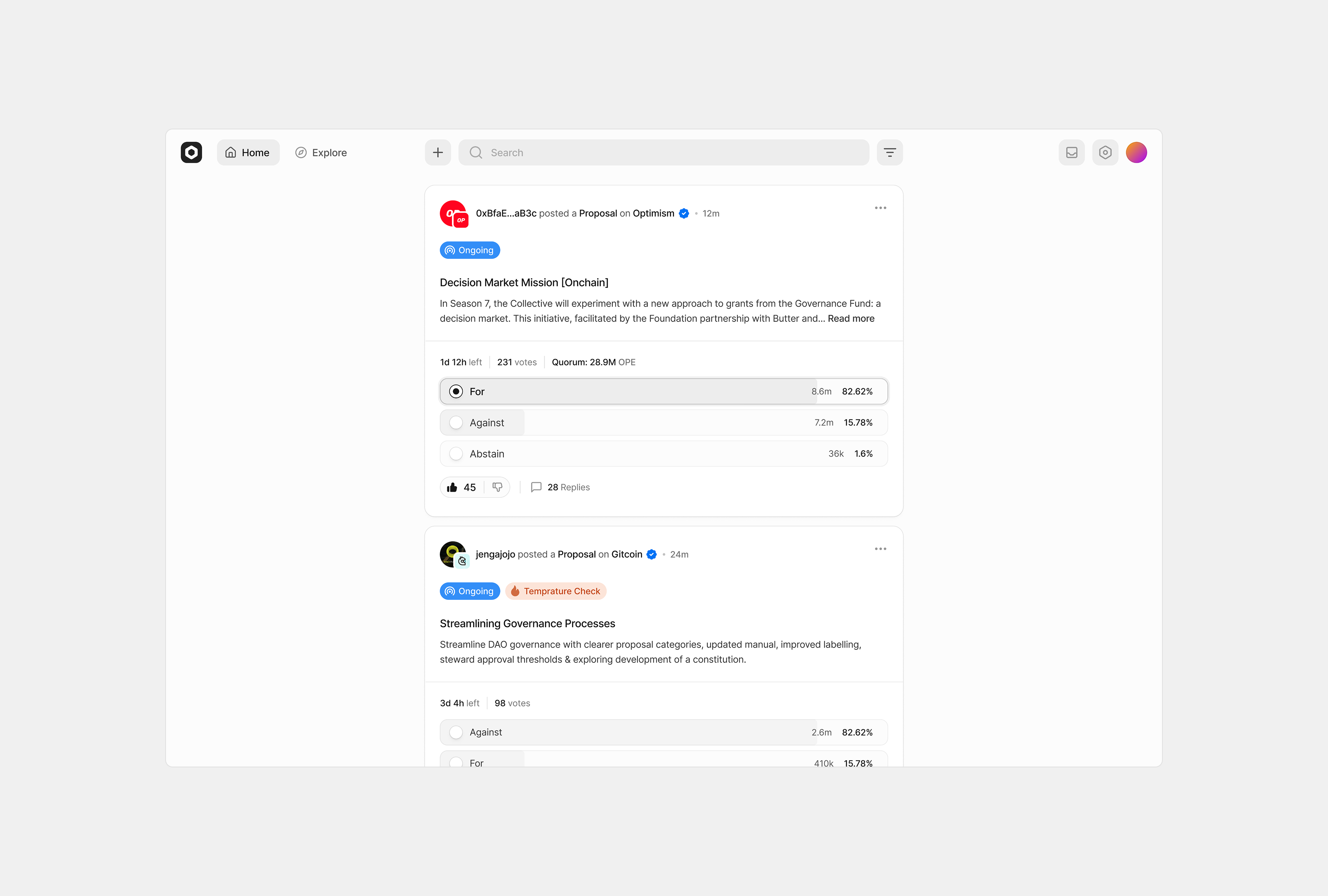 DAO Governance Feed